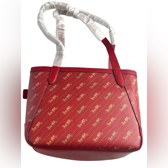Coach Red Horse and Carriage Tote Bag with Monogram Pattern- Like New - Picture 2 of 12
